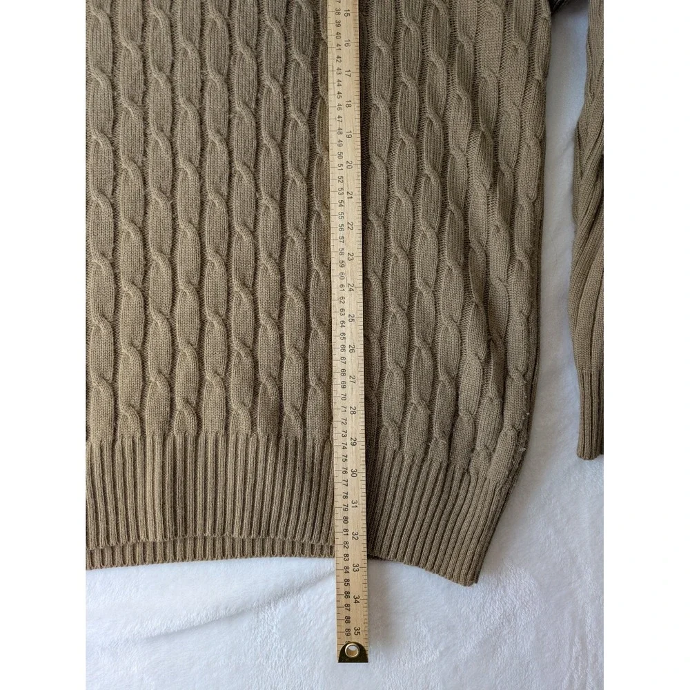 Vintage A. Adams &‎ Spire Cable Knit Sweater Tan Ribbed Mens XL Preppy Pullover